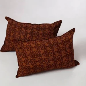 Handcrafted Luxury Cotton Throw Pillow with Natural Dye